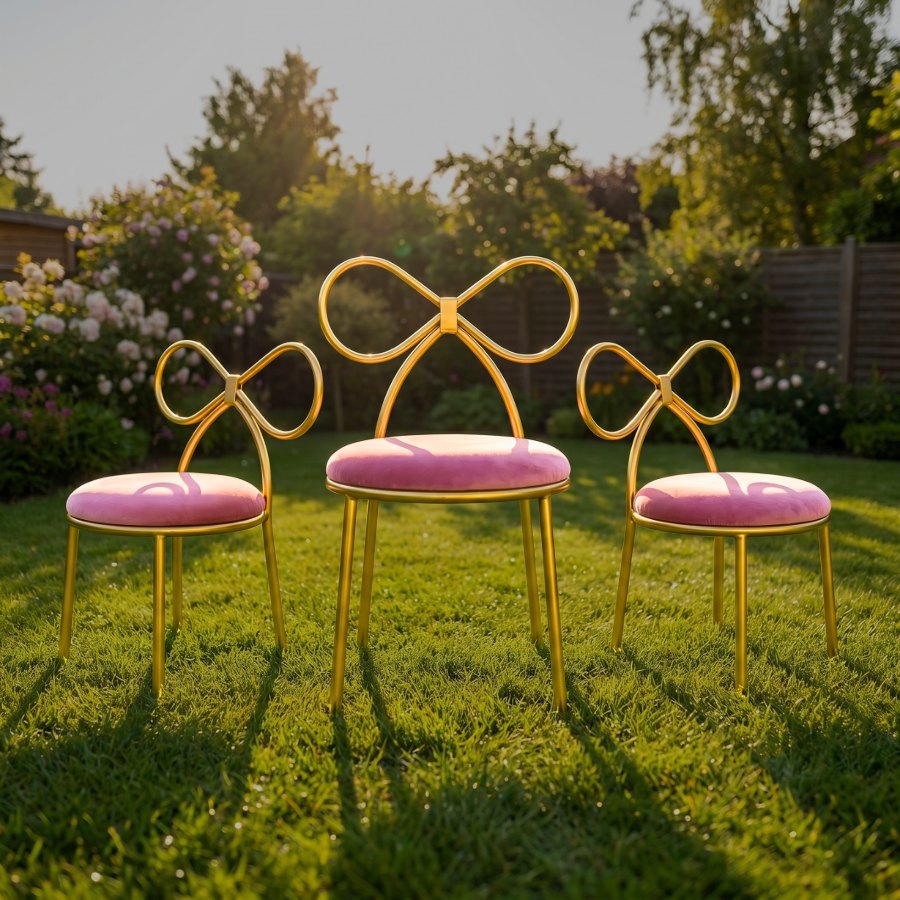 Gold and pink chairs