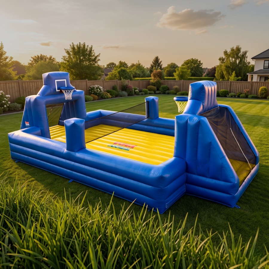 Blue soap football field